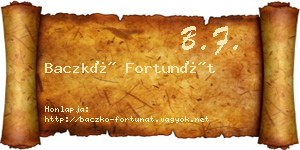 Baczkó Fortunát névjegykártya